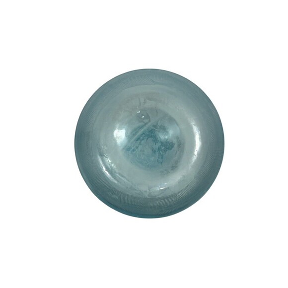 Vintage Glass Decanter Textured w/Rounded Base Round Stopper Blue MCM Large 12” - Picture 10 of 14
